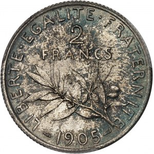 IIIe République (1870-1940). 2 francs Semeuse 1905, Paris.