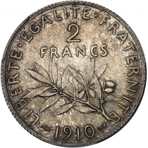 IIIe République (1870-1940). 2 francs Semeuse 1910, Paris.
