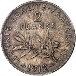 IIIe République (1870-1940). 2 francs Semeuse 1912, Paris.