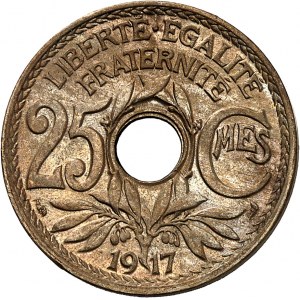 IIIe République (1870-1940). 25 centimes Lindauer 1917, Paris.