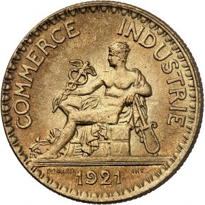 IIIe République (1870-1940). 2 francs, Chambres de Commerce 1921, Paris.