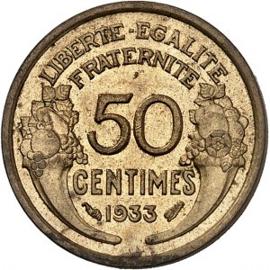 IIIe République (1870-1940). 50 centimes Morlon 1933, Paris.