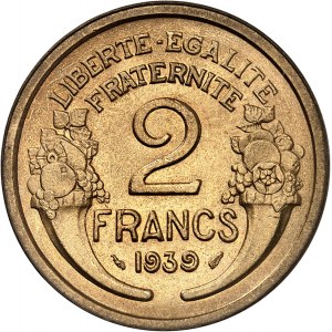 IIIe République (1870-1940). 2 francs Morlon 1939, Paris.
