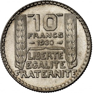 IIIe République (1870-1940). 10 francs Turin 1930, Paris.