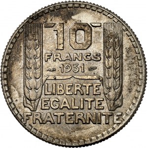 IIIe République (1870-1940). 10 francs Turin 1931, Paris.