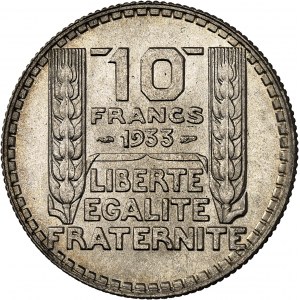 IIIe République (1870-1940). 10 francs Turin 1933, Paris.