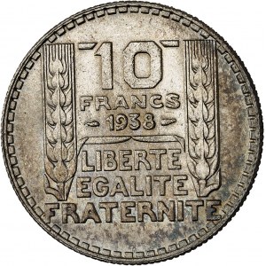 IIIe République (1870-1940). 10 francs Turin 1938, Paris.