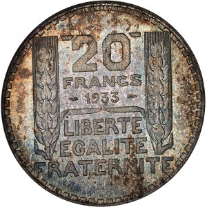 IIIe République (1870-1940). 20 francs Turin 1933, Paris.