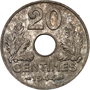 État Français (1940-1944). 20 centimes fer 1944, Paris.