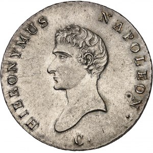 Westphalie, Jérôme Napoléon (1807-1813). 2/3 de thaler, 1er type 1809, C, Clausthal.