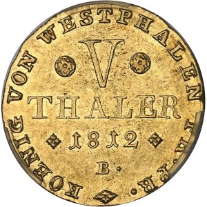 Westphalie, Jérôme Napoléon (1807-1813). V thaler 1812, B, Brunswick.