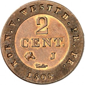 Westphalie, Jérôme Napoléon (1807-1813). Essai de 2 centimes 1808, J, Paris.