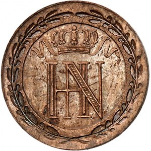 Westphalie, Jérôme Napoléon (1807-1813). 10 centimes, sur flan en cuivre (OFF METAL STRIKE) 1810, C, Cassel.