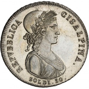République Cisalpine (1797-1802). 30 soldi An IX (1800), Milan.