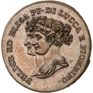Lucques, Elisa Bonaparte et Felix Baciocchi (1805-1814). 5 centesimi 1806, Florence.