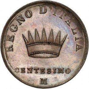 Milan, royaume d’Italie, Napoléon Ier (1805-1814). Centesimo 1811, M, Milan.