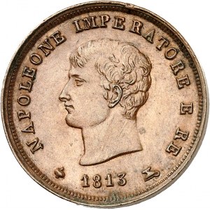 Milan, royaume d’Italie, Napoléon Ier (1805-1814). 3 centesimi 1813, M, Milan.