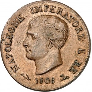 Milan, royaume d’Italie, Napoléon Ier (1805-1814). Soldo (5 centesimi) 1808, V, Venise.