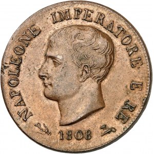 Milan, royaume d’Italie, Napoléon Ier (1805-1814). Soldo (5 centesimi) 1808, V, Venise.