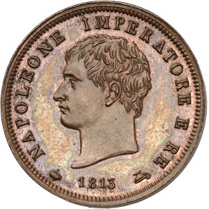 Milan, royaume d’Italie, Napoléon Ier (1805-1814). Soldo (5 centesimi), Flan bruni (PROOF) 1813, M, Milan.