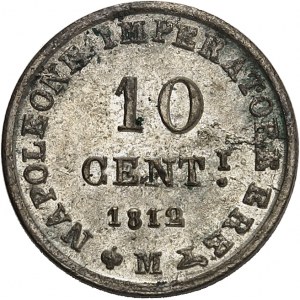 Milan, royaume d’Italie, Napoléon Ier (1805-1814). 10 centimes (parpagliola) 1812, M, Milan.