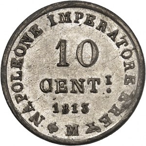 Milan, royaume d’Italie, Napoléon Ier (1805-1814). 10 centimes (parpagliola) 1813, M, Milan.
