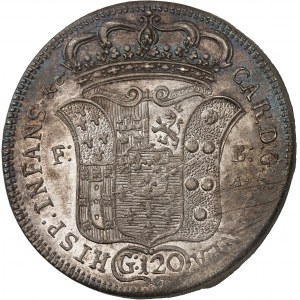 Naples (royaume de), Charles de Bourbon (1734-1759). Piastre de 120 grana 1736 FB/A - De G, Naples.