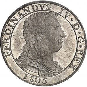 Naples et Sicile, Ferdinand IV (1759-1816). Piastre de 120 grana 1805, Naples.
