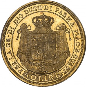 Parme, Marie-Louise (1815-1847). 40 lire, aspect Flan bruni (PROOFLIKE) 1815, Milan.