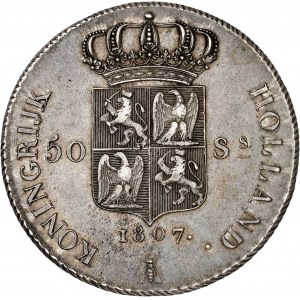 Louis Napoléon Ier (1806-1810). 50 stuivers, avec signature GEORGE 1807, Utrecht.