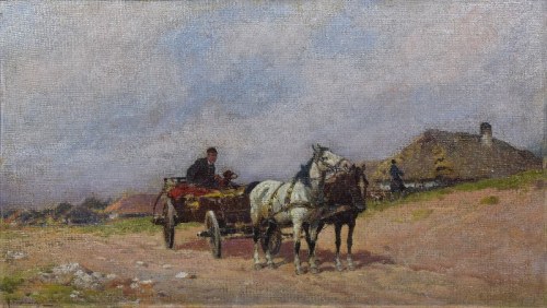 Adam SETKOWICZ (1876-1945), Wóz na wiejskiej drodze