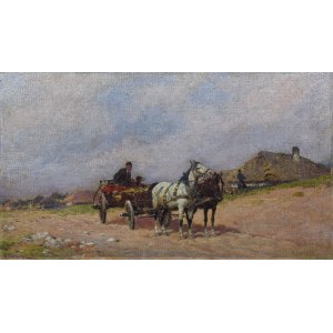 Adam SETKOWICZ (1876-1945), A cart on a country road