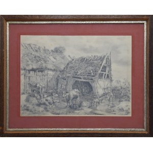 Rudolph SLEVOGT (19. Jahrhundert), Auf einem Bauernhof, 1868