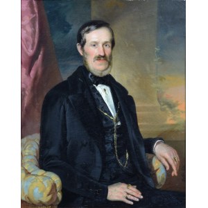 Friedrich August KESSLER (1826-1906), Portrét muža sediaceho v kresle, 1850