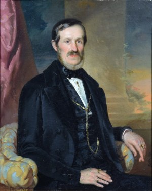 Friedrich August KESSLER (1826-1906), Portret mężczyzny siedzącego w fotelu, 1850