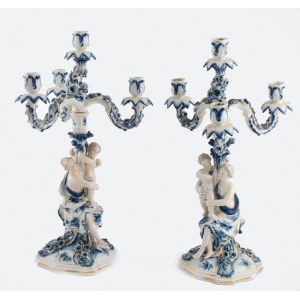 Pair of four-arm candlesticks