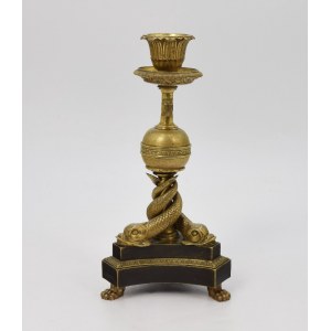 LOPIEŃSKICH BROTHERS' COMPANY, Candlestick with dolphins