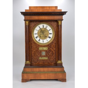 Cabinet clock, with a date stamp