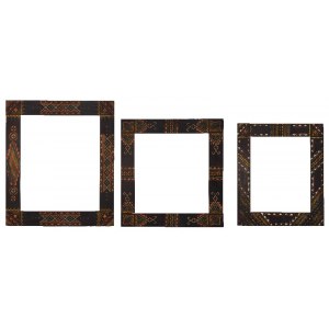 Set of 3 picture frames, decorated with Hutsul motifs
