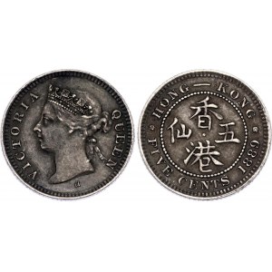Hong Kong 5 Cents 1889 H