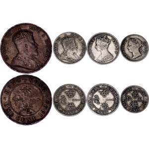 Hong Kong 1 - 5 & 2 x 10 Cents 1899 - 1904