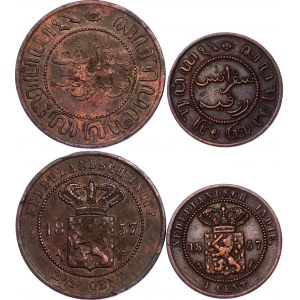 Netherlands East Indies 1 & 2-1/2 Cents 1857
