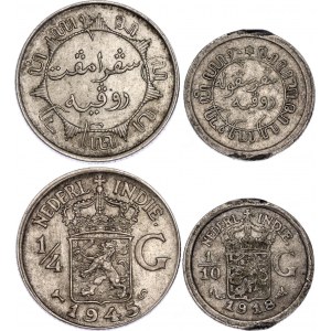 Netherlands East Indies 1/10 & 1/4 Gulden 1918 - 1945