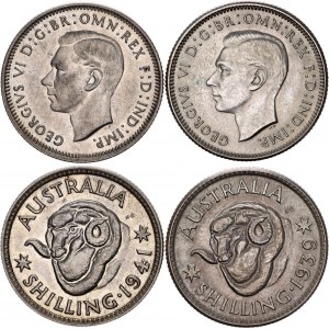 Australia 2 x 1 Shilling 1939 - 1941