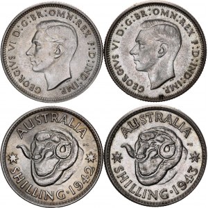 Australia 2 x 1 Shilling 1942 - 1943