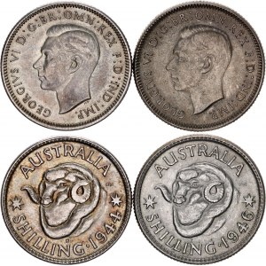 Australia 2 x 1 Shilling 1944 - 1946