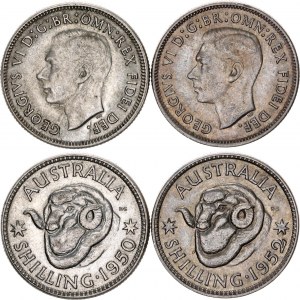 Australia 2 x 1 Shilling 1950 - 1952