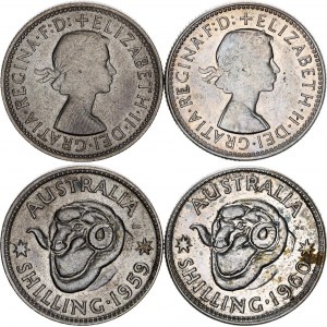 Australia 2 x 1 Shilling 1959 - 1960