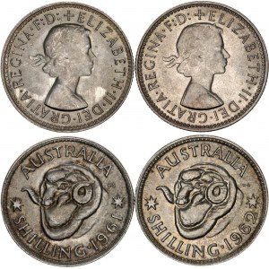 Australia 2 x 1 Shilling 1961 - 1962