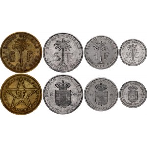 Belgian Congo Ruanda-Urundi Set of 4 Coins 1952 - 1959